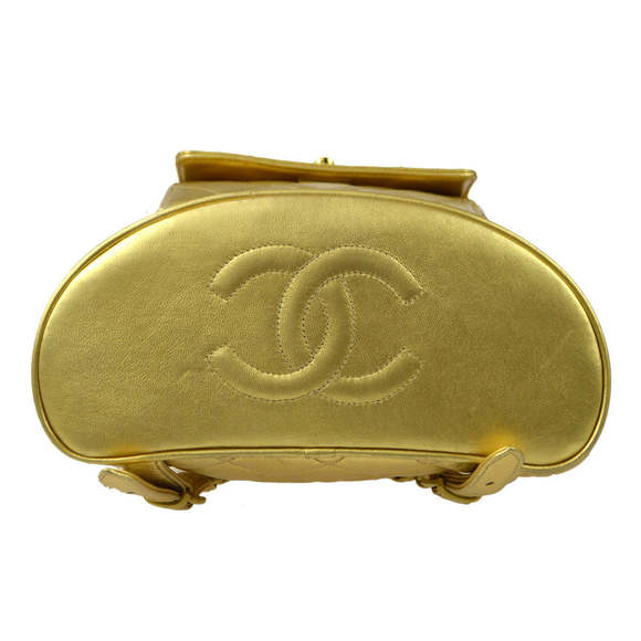CHANEL 1994 Duma Chain Backpack Large Gold Lambskin 68056 - Picture 3 of 10